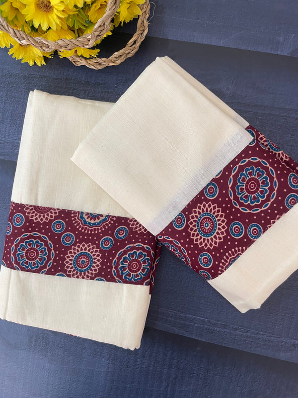 Single SETMUND with blouse - Ajrakh prints