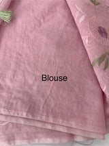 Mul chanderi saree with embroidery - MS14899 Pink