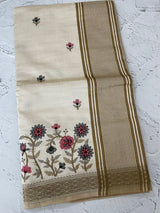 Blended tussar silk saree with embroidery- MSH490