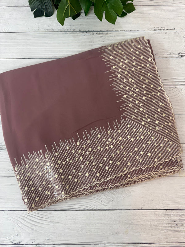 Designer georgette sarees with blouse MGS5321- DuskyMauve