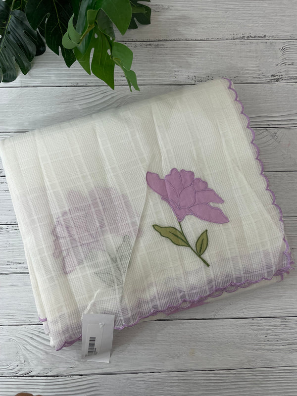 Kota silk cotton saree with applique work MS81789
