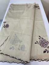 Semi tussar appliqué work saree MTS6589