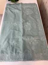 Mul chanderi saree with applique borders MSH112 GreyishBlue