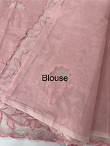Mul chanderi saree with applique borders MSH111