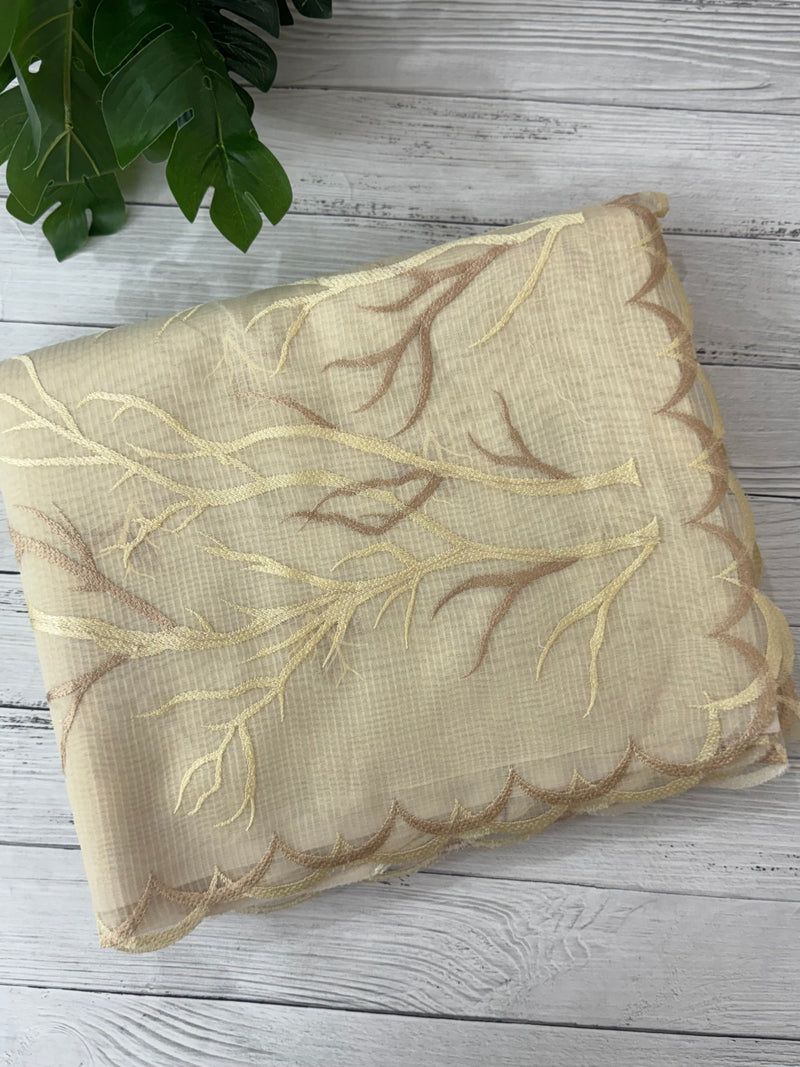 Kota silk embroidery saree  MSH125 - Beige