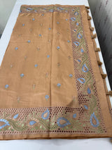 Cutwork Blended tussar saree MSH228 DustyPeach