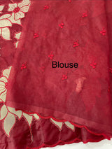 Semi organza saree with tissue applqiue work - MSH931