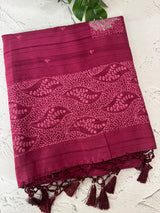 Blended matka Tussar silk saree with embroidery MS4899