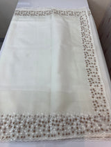 Organza saree with embroidery borders - MSH907 White