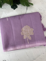 Kota Moonga checks saree with tissue applique work MMS431