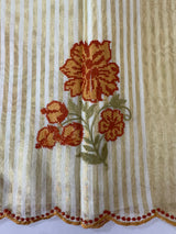 Semi chanderi tissue saree with cross stitch embroidery work-  MSH9556(4)