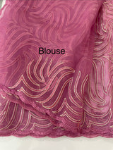 Glass organza saree with thread work- MOS351