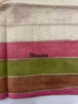 Semi chanderi saree with multi color checks- MSF334