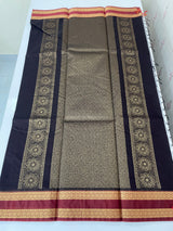 Silk cotton saree with zari weaving - MSK897