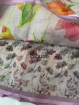 Handworked Tissue linen saree MS88651