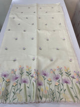 Mul chanderi embriodery saree with scalloped borders MSH176