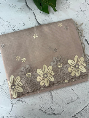 Soft Tissue kota embroidery saree MSK4660 DustyMauve