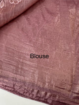 Soft Crush Organza Applique work saree with tissue applique work MS14978 Mauve