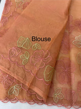 Soft Organza saree with thread work - MSH910 Peach