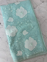 Semi organza saree with applqiue work - MSH256