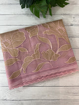 Organza saree with tissue applique work MS5081- Pink