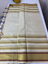 Kerala tissue saree- Gold lines