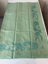 Soft tissue kota checks saree with applique work - MSH5407 Pastel BluemixGreen