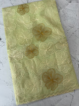 Semi organza saree with thread work - MSH910 PastelGreen