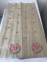 Blended tissue tussar saree with embriodery - MS8945