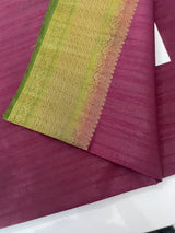 Soft silk sarees with contrast pallu & blouse MJL890 Wine to Green