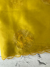 Organza saree with embroidery - MSH375 Yellow