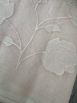 Supernet saree with applique work MCJ8432- Pastel PalePink