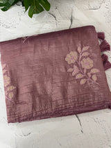 Soft Crush Organza Applique work saree with tissue applique work MS14978 Mauve