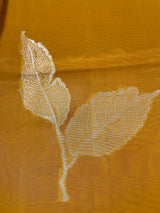 Blended Banarasi silk organza saree with zari weaving MSSA499 MangoYellow