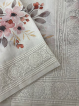 Kota Supernet saree with digital prints and chikankari border MSG654
