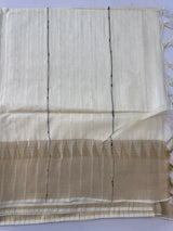 Soft blended tussar saree  MKT121 (6) - Cream
