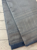 Banarasi semi katan saree in silver zari MS14667- PowderBlue