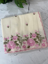 Mul chanderi embriodery saree with scalloped borders MSH176