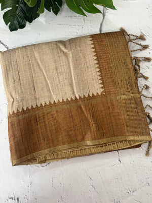 Semi silk saree with contrast borders MSS487