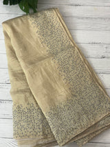 Crush Organza embroidery saree MS9740 Beige