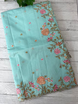 Mul chanderi saree with embriodery borders MSH113