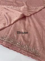 Handworked Designer tissue silk blend saree with sequins & cutdana work - MSHW270 DuskyOnion