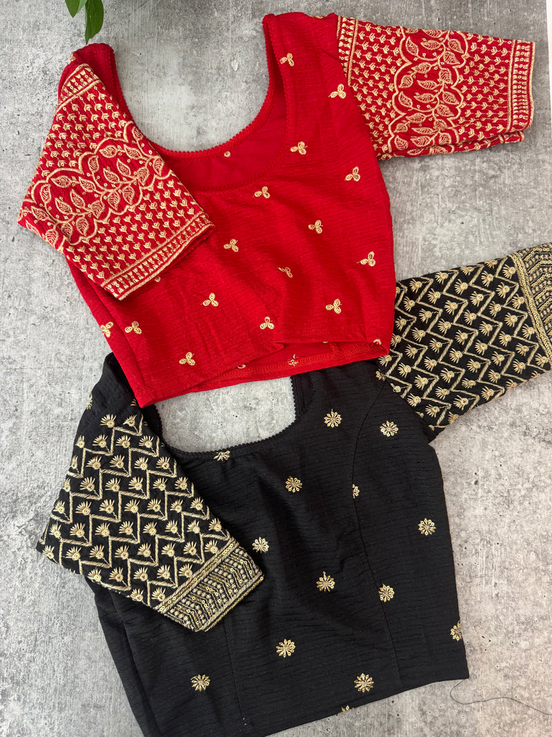 Stretchable Readymade blouse with sequence work : SIZE 32 - Combo 7