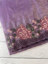 Crush Organza cutwork & embroidery saree MS7544 - Mauve