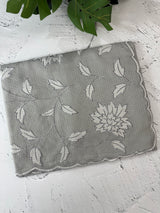 Soft kota silk saree with applique work MS15017- Grey