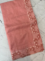 Soft Silky kota saree with cutwork borders  MSH132 (2) Peach