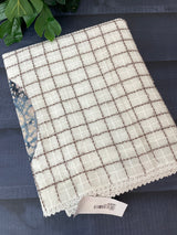 Plain Supernet saree with kanta work on pallu MCJ5123- White