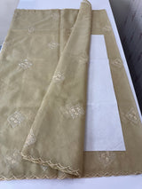Organza saree with embroidery - MSH375 DarkBeige