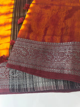 Tie & Dye Jute silk sarees  MJL987