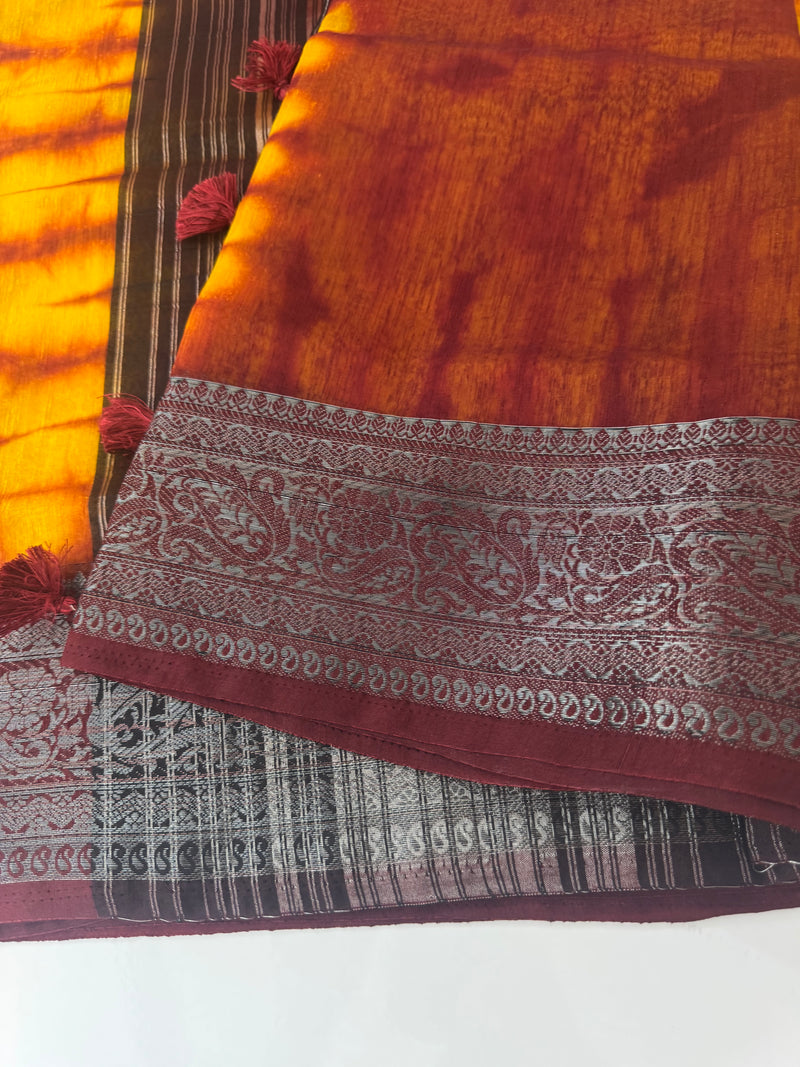Tie & Dye Jute silk sarees  MJL987